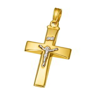 Cross K14 Gold and White Gold