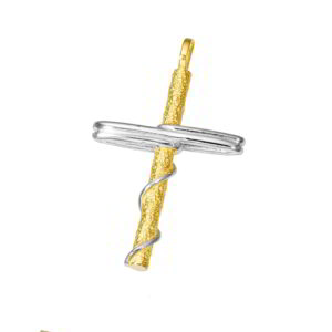 Cross K14 Gold and White Gold