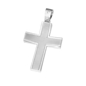 Cross K14 White gold