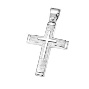 Cross K14 White gold