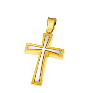 Cross K14 Gold and White Gold