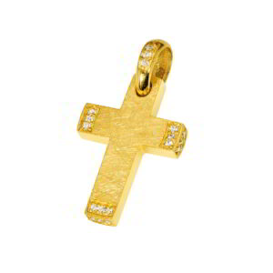 Cross K14 Gold with zircon