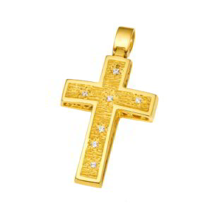 Cross K14 Gold with zircon