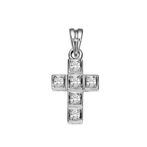 Cross K18 White Gold with Diamonds