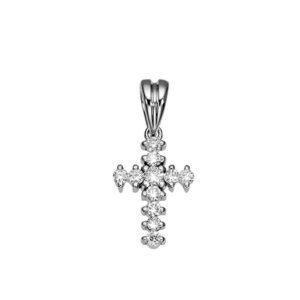 Cross K18 White Gold with Diamonds