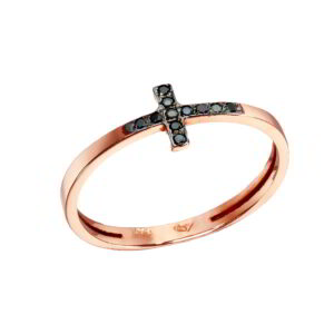 Ring K14 Pink Gold with Zircon