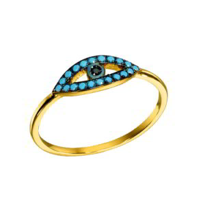 K9 Gold Ring with Zircon