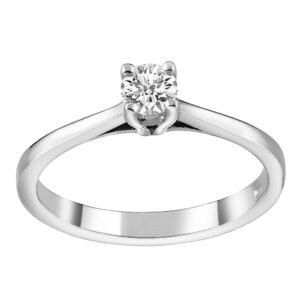 Single Stone Ring K18 White Gold with Diamond