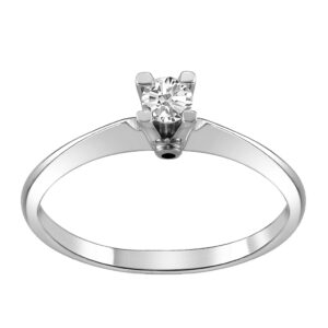 Single Stone Ring K18 White Gold with Diamond