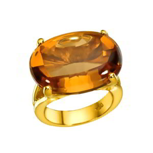 K18 Gold Ring with Diamonds and Precious Stones