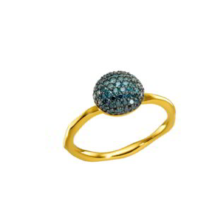 K18 Gold Ring with Diamonds and Precious Stones