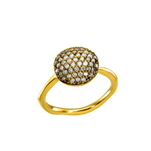 K18 Gold Ring with Diamonds and Precious Stones