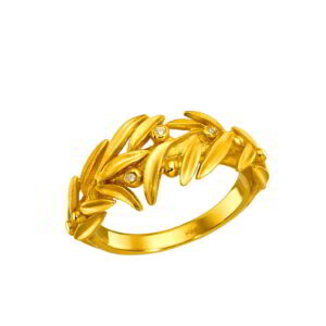 K18 Gold Ring with Diamonds and Precious Stones