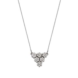 Single Stone Necklace K18 White Gold with Diamond