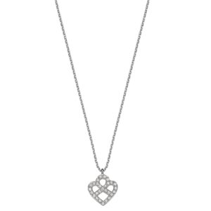 Single Stone Necklace K18 White Gold with Diamond