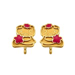 K14 Gold Earrings with Zircon