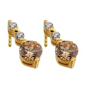 K14 Gold Earrings with Zircon