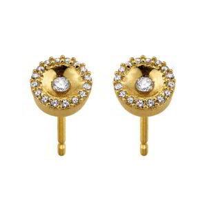 K14 Gold Earrings with Zircon