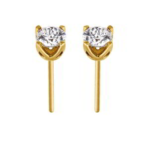 K14 Gold Earrings with Zircon