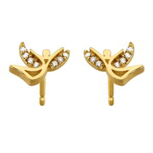K14 Gold Earrings with Zircon
