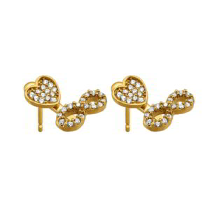 K14 Gold Earrings with Zircon