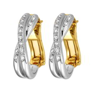 Single Stone Earrings Gold K14 with Zircon