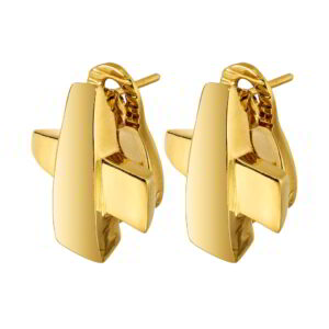 Single Stone Earrings Gold K14 with Zircon