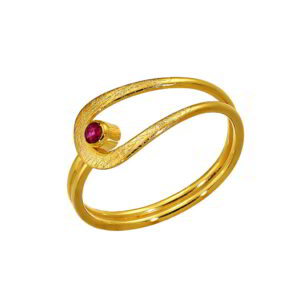 Δακτυλίδι Κ14 Χρυσό με Ζιργκόν