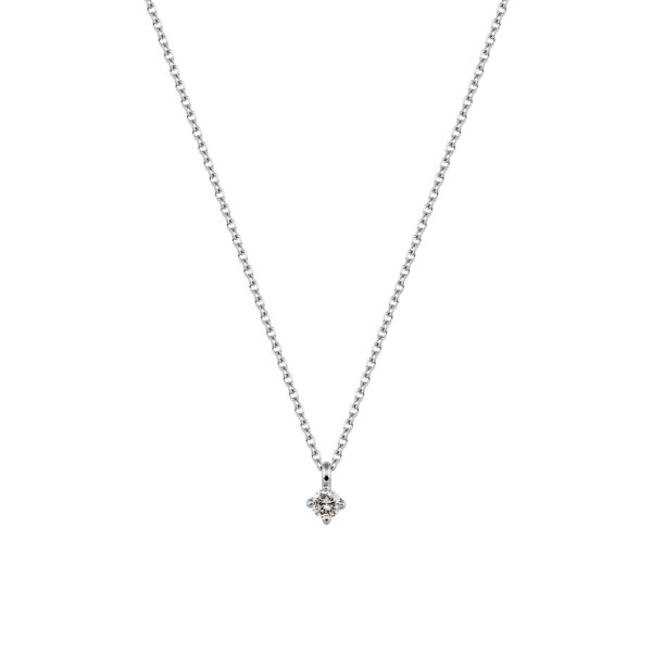 Necklace K18 White Gold with Diamonds