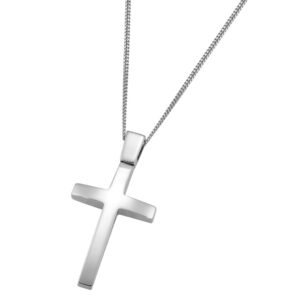 Cross K14 White gold