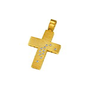 Cross K14 Gold with zircon