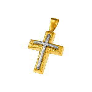 Cross K14 Gold and White Gold