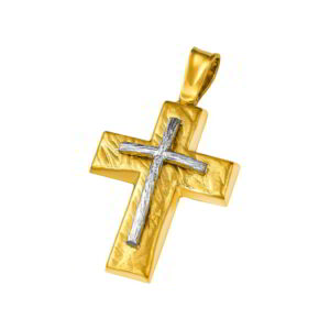 Cross K14 Gold and White Gold