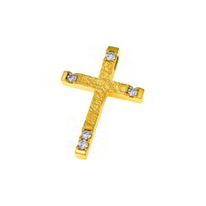 Cross K14 Gold with zircon