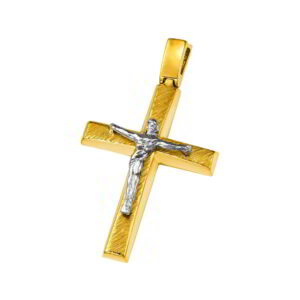 Cross K14 Gold and White Gold