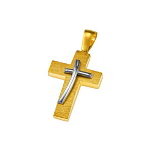 Cross K14 Gold and White Gold