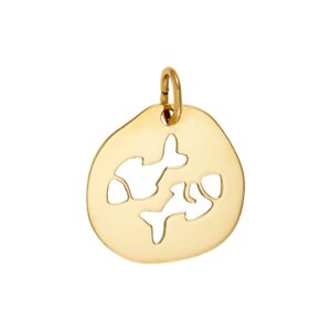 Zodiac sign "Pisces" K14 Gold