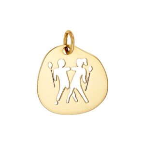 Zodiac sign "Gemini" K14 Gold